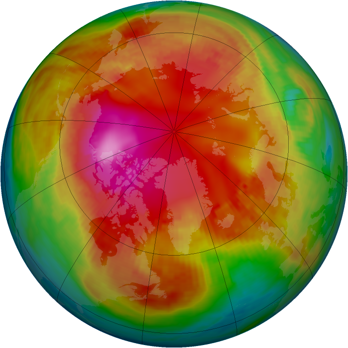 Arctic ozone map for 12 February 1987